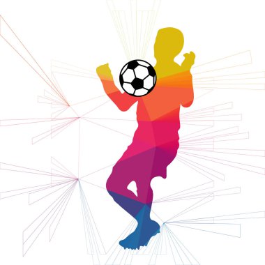 Futbol beyaz arka plan üzerinde renkli logo tasarımı
