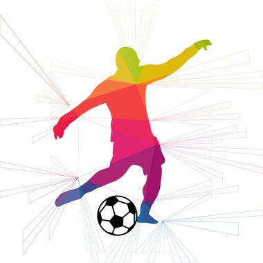 Futbol beyaz arka plan üzerinde renkli logo tasarımı