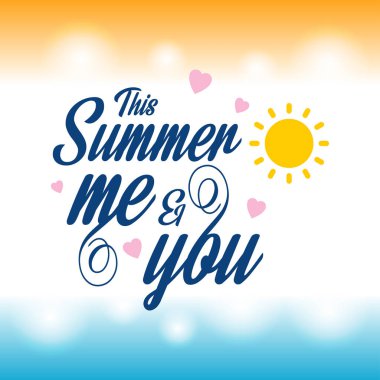 Açık renkli, vektör, illüstrasyon ile mutlu yaz tebrik kartı