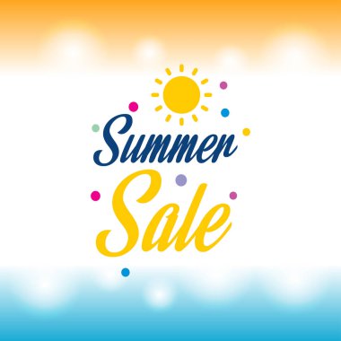 Açık renkli, vektör, illüstrasyon ile mutlu yaz tebrik kartı