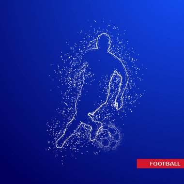 Futbol renkli logo tasarımı mavi zemin üzerine