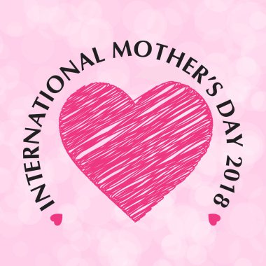 Mutlu anneler günü kartı tipografi ve pembe arka plan ile