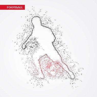 Futbol renkli logo tasarımı kırmızı ve mavi arka plan üzerinde