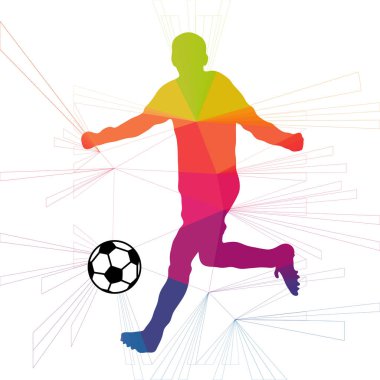 Futbol beyaz arka plan üzerinde renkli logo tasarımı