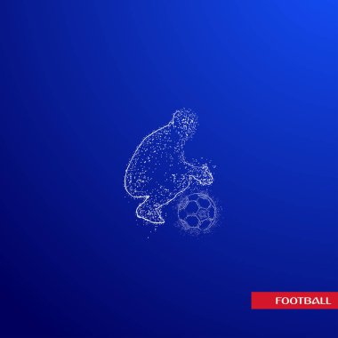 Futbol renkli logo tasarımı mavi zemin üzerine