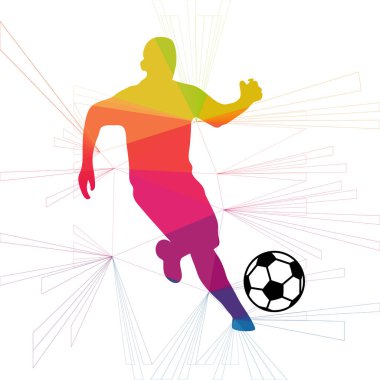 Futbol beyaz arka plan üzerinde renkli logo tasarımı