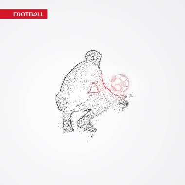 Futbol beyaz arka plan üzerinde renkli logo tasarımı