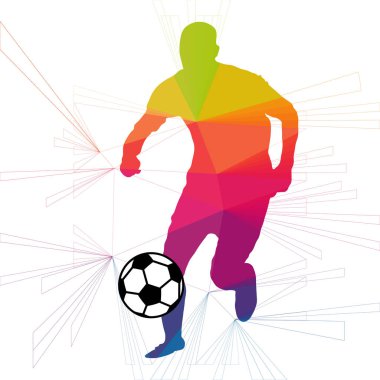 Futbol beyaz arka plan üzerinde renkli logo tasarımı