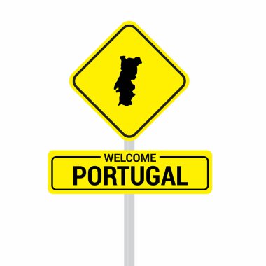 Portekiz trafik işaretleri kartı tasarımı, vektör 