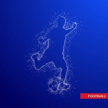 Futbol renkli logo tasarımı mavi zemin üzerine