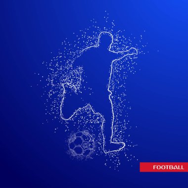 Futbol renkli logo tasarımı mavi zemin üzerine