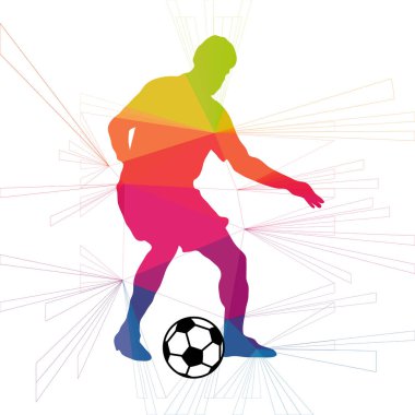 Futbol beyaz arka plan üzerinde renkli logo tasarımı