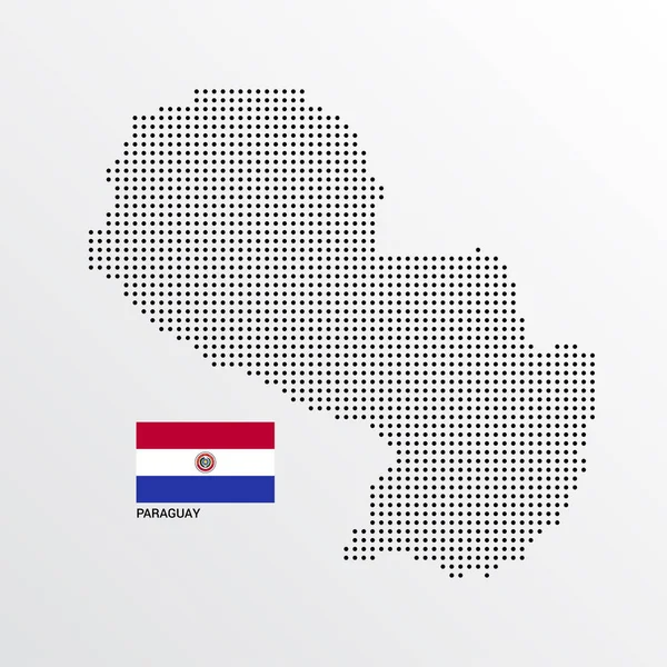 Paraguay harita çizmek ile bayrak ve açık renkli vektör 