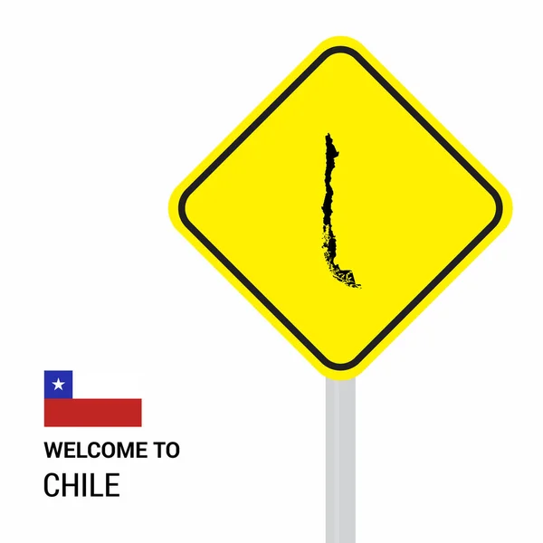 Chile Sinais Tráfego Placa Vetor Design —  Vetores de Stock