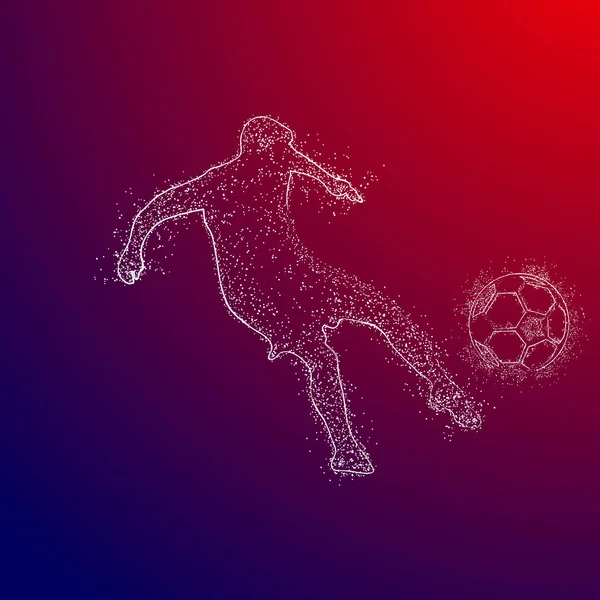 Futbol renkli logo tasarımı kırmızı ve mavi arka plan üzerinde