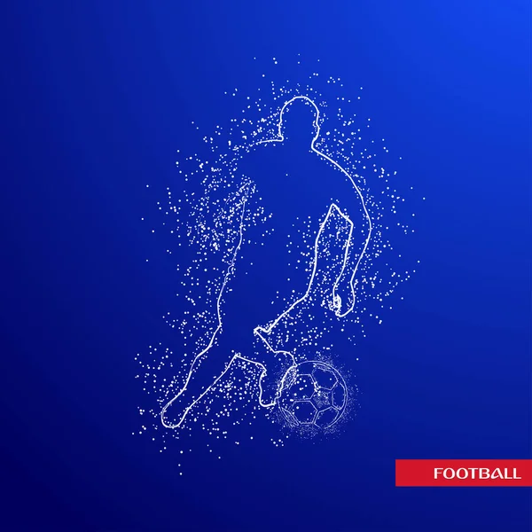 Futbol renkli logo tasarımı mavi zemin üzerine