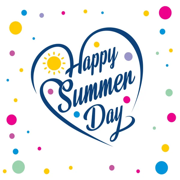 Mutlu yaz kartı açık renkli ve eşsiz tasarımı, vektör, illüstrasyon