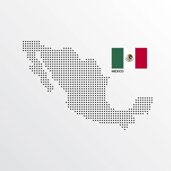 México Mapa Diseño Con Bandera Luz Vector Fondo — Vector de stock