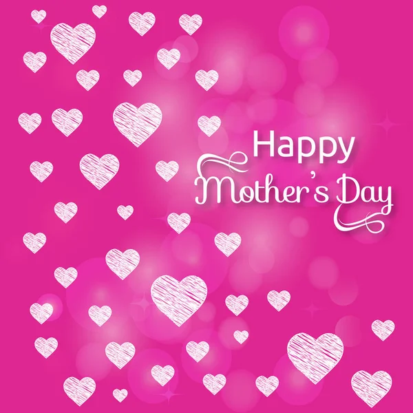 Feliz Cartão Dia Mãe Com Tipografia Fundo Rosa — Vetor de Stock