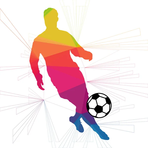 Futbol beyaz arka plan üzerinde renkli logo tasarımı