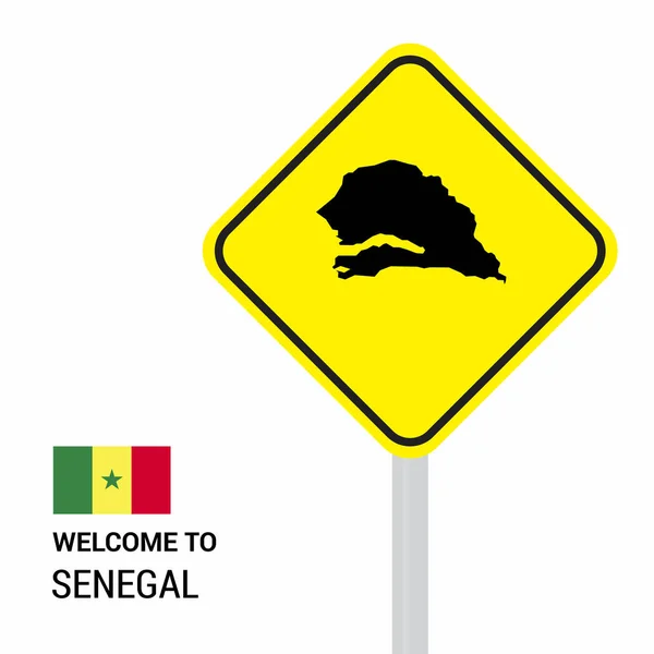 Senegal Trafik Skyltar Ombord Design Vektor — Stock vektor