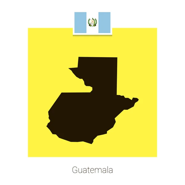 Guatemala Karte Mit Flagge Und Gelbem Hintergrund Vektor — Stockvektor