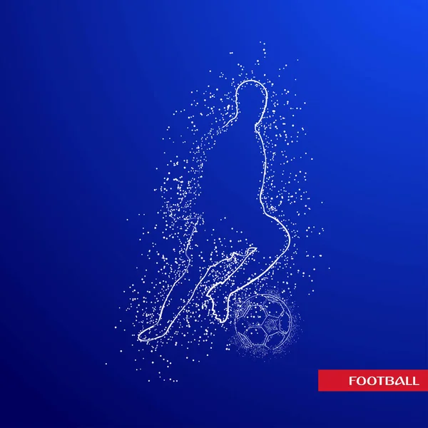 Futbol renkli logo tasarımı mavi zemin üzerine