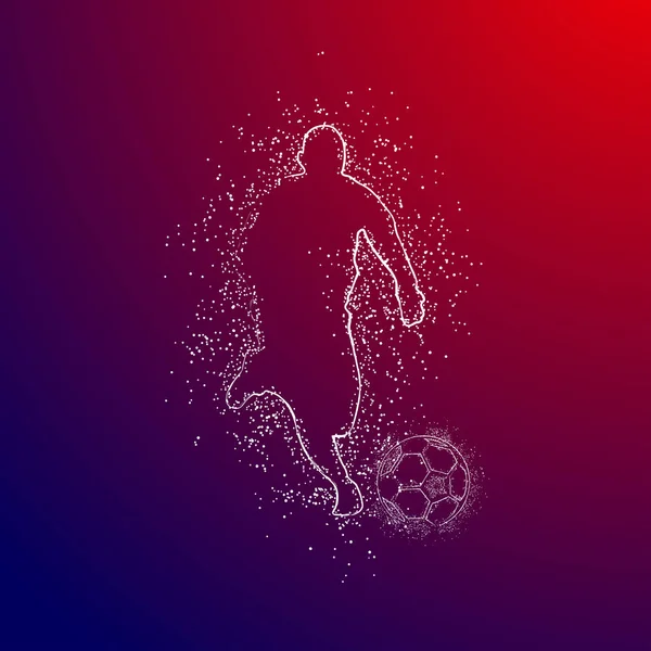 Futbol renkli logo tasarımı kırmızı ve mavi arka plan üzerinde