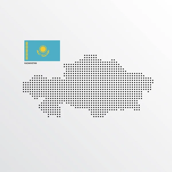Kazakhastan Map Design Flag Light Background Vector — Stock Vector