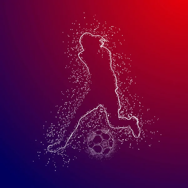 Futbol renkli logo tasarımı kırmızı ve mavi arka plan üzerinde