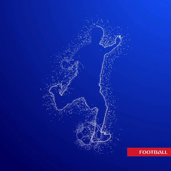 Futbol renkli logo tasarımı mavi zemin üzerine