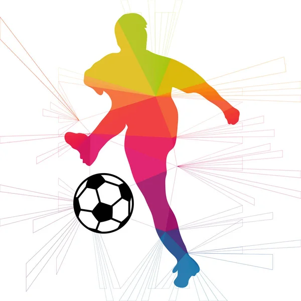 Futbol beyaz arka plan üzerinde renkli logo tasarımı