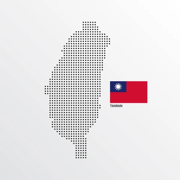 Ταϊβάν Χάρτηs Σχεδιάζω Σημαία Και Ανοιχτόχρωμο Φόντο Διάνυσμα — Διανυσματικό Αρχείο