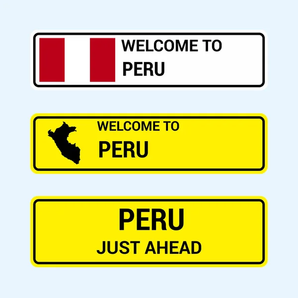 Perú señales de tráfico tablero diseño vector — Archivo Imágenes Vectoriales