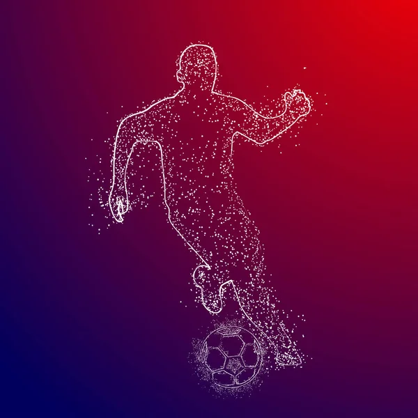 Futbol renkli logo tasarımı kırmızı ve mavi arka plan üzerinde