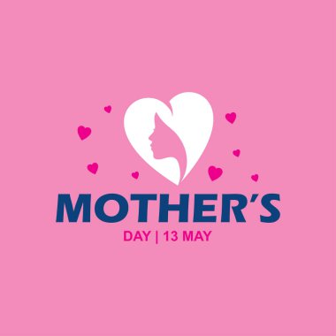 Mutlu anneler günü kartı tipografi ve pembe arka plan ile