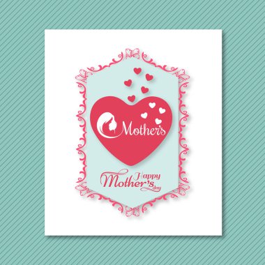 Anneler günü tipografik tasarım açık renkli vektör ile