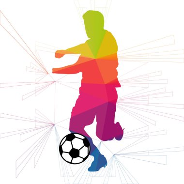 Futbol beyaz arka plan üzerinde renkli logo tasarımı