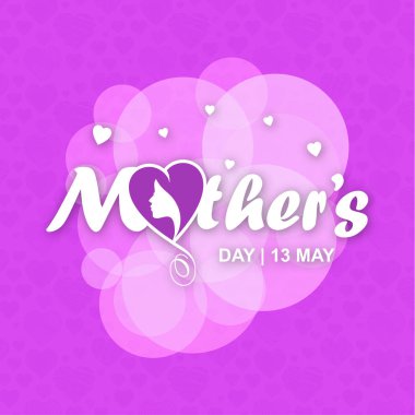 Mutlu anneler günü kartı tipografi ve pembe arka plan ile