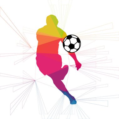 Futbol beyaz arka plan üzerinde renkli logo tasarımı
