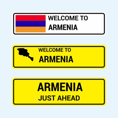 Ermenistan trafik işaretleri tasarlamak vektör kurulu 