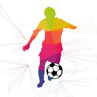 Futbol beyaz arka plan üzerinde renkli logo tasarımı