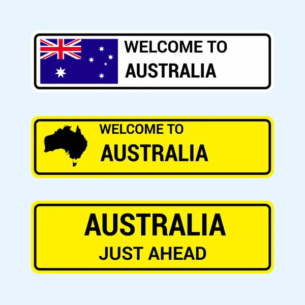 Australien Verkehrsschilder Board Design Vektor — Stockvektor