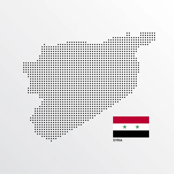 Syrië Kaart Ontwerp Met Vlag Lichte Achtergrond Vector — Stockvector