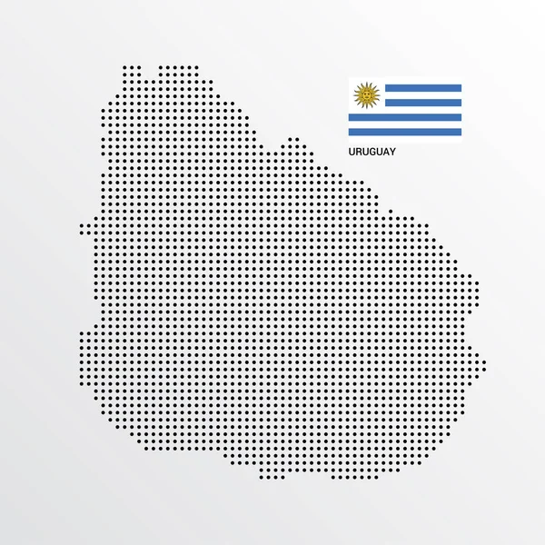 Uruguay Mapa Diseño Con Bandera Luz Vector Fondo — Archivo Imágenes Vectoriales