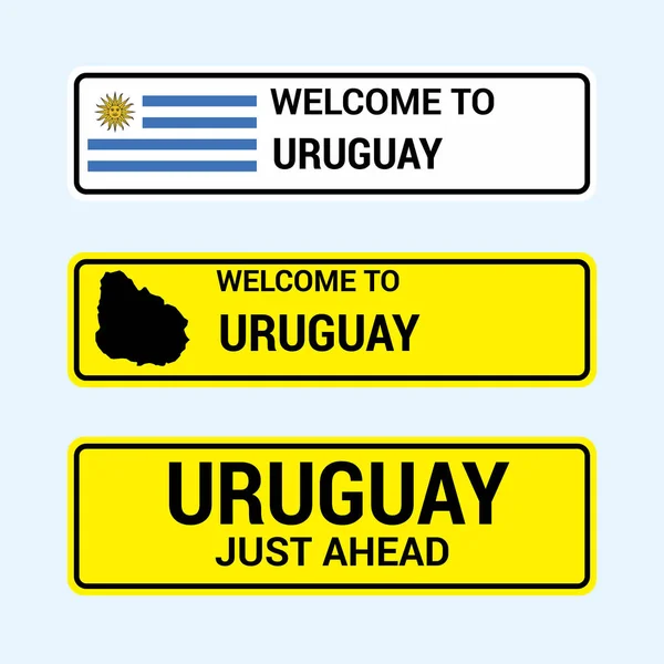 Urauguay Trafik Işaretleri Kartı Tasarımı Vektör — Stok Vektör