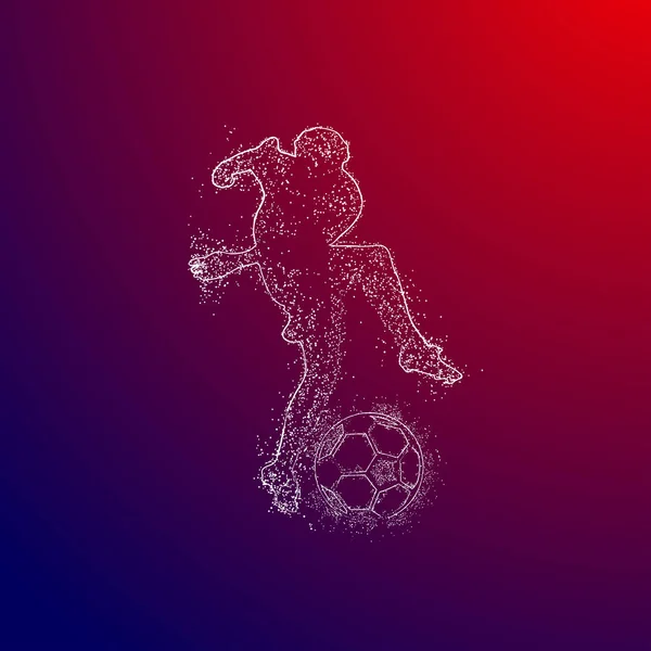 Voetbal Kleurrijke Logo Ontwerp Rode Blauwe Achtergrond — Stockvector
