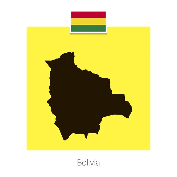 Design Mapa Bolívie Vlajkou Žluté Pozadí Vektor — Stockový vektor
