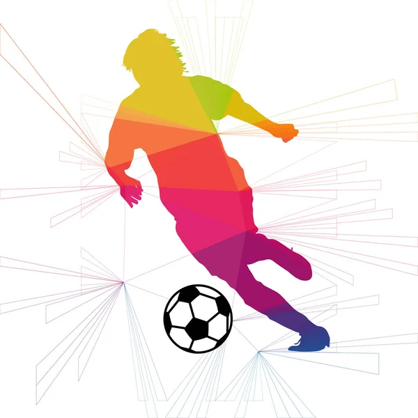 Futbol beyaz arka plan üzerinde renkli logo tasarımı