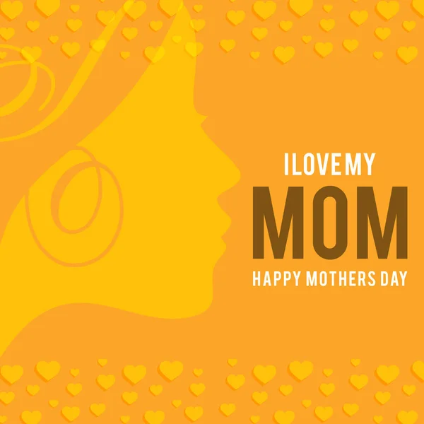 Feliz Cartão Dia Mãe Com Tipografia Fundo Amarelo — Vetor de Stock